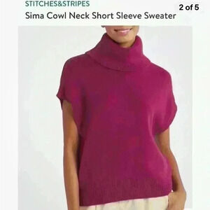 Stitches and Stripes women’s NWT sima cowl neck short sleeve sweater size large